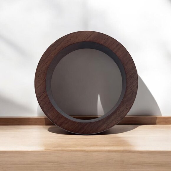 Dark Wood Bangle with Brass Bead Rows - Rustic Bohemian Bracelet - Picture 4 of 4